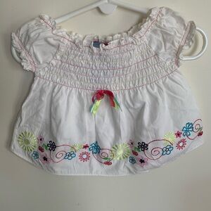 Skechers White Kids‎ Top with Colorful Embroidery